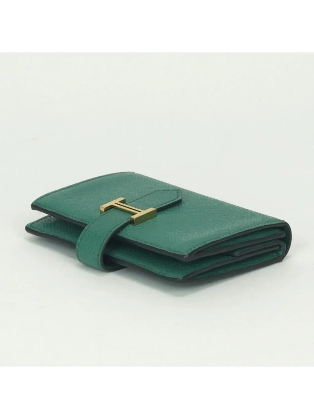 Hermes Bearn Mini Wallet with Coin Purse Bifold Mini Epsom Vert Vertigo Green